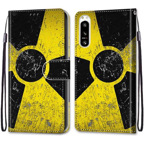 Coque Pour Sony Xperia 5 Iv, Etui En Cuir Pu Portefeuille Housse Coque Avec 360 Degres Silicone Antichoc Protection Cover Cuir Pochette Magnetique Und Flip Bequille (Moulin A Vent)