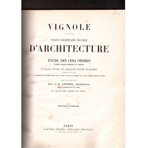 Traité Élémentaire Pratique D'architecture Ou Étude Des Cinq Ordres