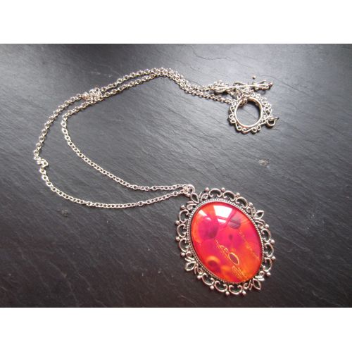 Collier Avec Cabochon Coquelicot