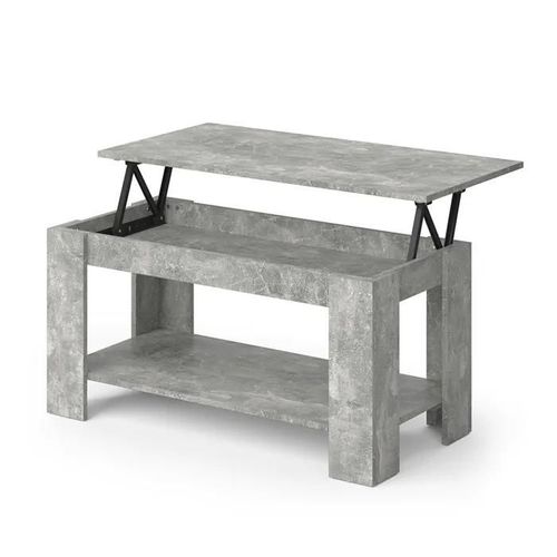 Vicco Table Basse Lorenz, Béton, 100 X 50 Cm Avec Fonction D'élévation