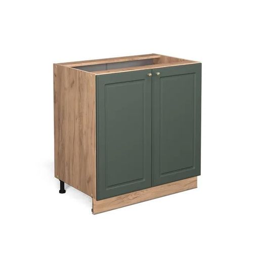 Vicco Meuble D'évier Fame-Line, Vert Or Campagne, 80 Cm Avec Étagère, Sans Plan De Travail