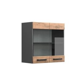 Vicco Meuble De Cuisine Haut Vitré R-Line, Chêne De Force Doré, 60 Cm