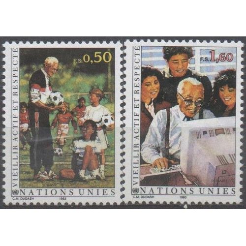 Nations Unies Timbres Vieillir Dans Le Respect 1993