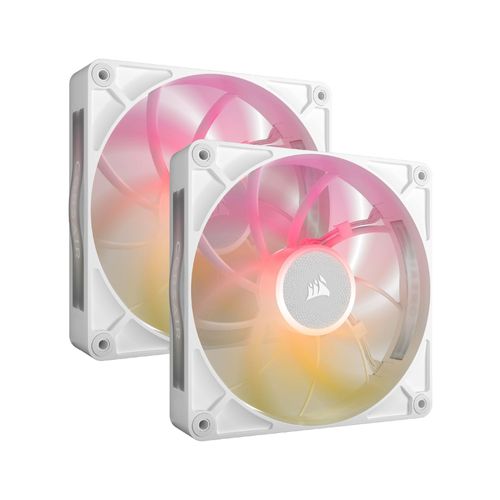 CORSAIR Lot de 2 Ventilateurs de boitier iCue Link RX Max RGB - 14cm (Blanc)