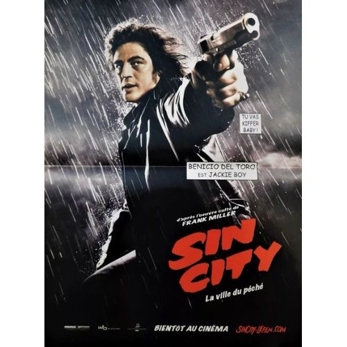 Sin City - Affiche Originale De Cinéma - Format 40x60 Cm - Un Film De Robert Rodriguez, Frank Miller, Quentin Tarantino Avec Jessica Alba, Benicio Del Toro, Bruce Willis, Mickey Rourke - Année 2005