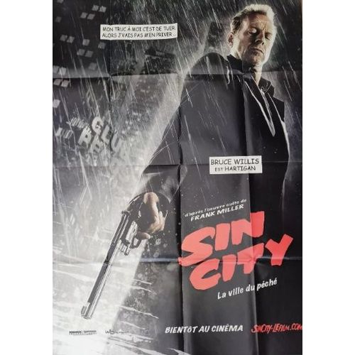 Sin City - Affiche Originale De Cinéma - Format 120x160 Cm - Un Film De Robert Rodriguez, Frank Miller, Quentin Tarantino Avec Jessica Alba, Benicio Del Toro, Bruce Willis, Mickey Rourke - Année 2005