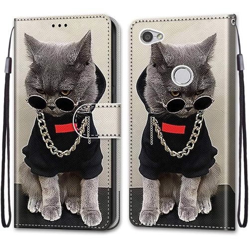Coque Pour Xiaomi Redmi Note 5a, Etui En Cuir Pu Portefeuille Housse Coque Avec 360 Degres Silicone Antichoc Protection Cover Cuir Pochette Magnetique Und Flip Bequille (Chats 3)