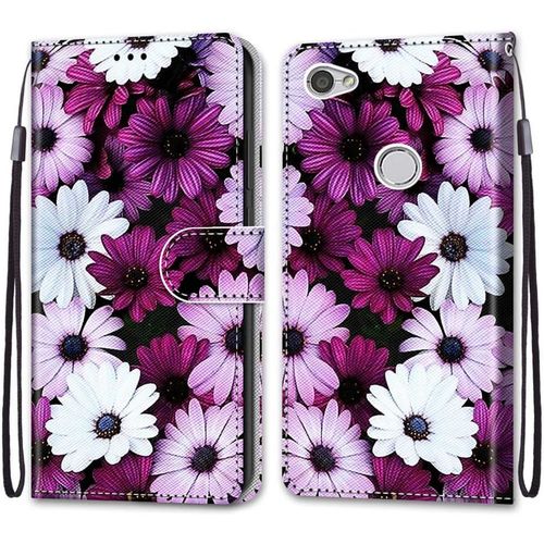Coque Pour Xiaomi Redmi Note 5a, Etui En Cuir Pu Portefeuille Housse Coque Avec 360 Degres Silicone Antichoc Protection Cover Cuir Pochette Magnetique Und Flip Bequille (Fleur 2)