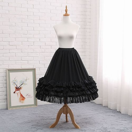 Jupon De Mariage En Crinoline Pour Femme,Sous-Jupe De Bal,Jupe De Barrage,En Mousseline De Soie,70cm De Long,Cosplay,Ix