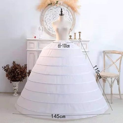 Jupon Super Bouffant À 8 Cerceaux Pour Femmes,Jupe Demi-Glissante,Longueur Au Sol,Sous-Jupe Pour Robe De Bal De Mariage