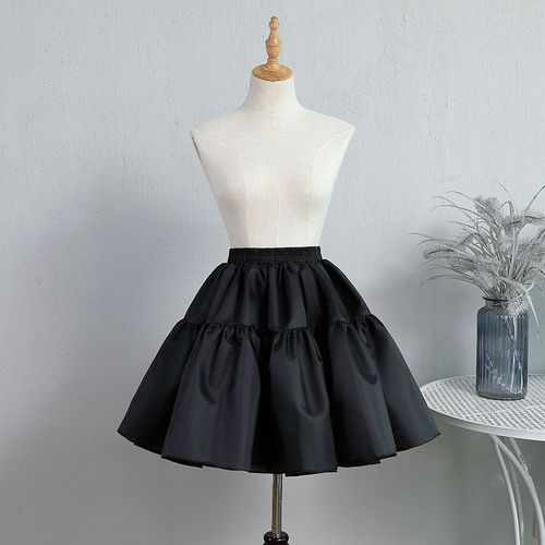 Jupon Bouffant De Barbe À Papa,Jupe Noire,Lolita Réglable,Soutien Quotidien,Violence,Fil Doux Désossé