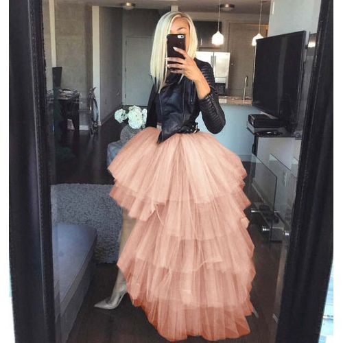 Jupe Tutu En Tulle Haut Et Bas Pour Femme,Jupon Long À Plusieurs Couches,Accessoires Pour Patients De Mariage,Ixde Bal,Mode 2023