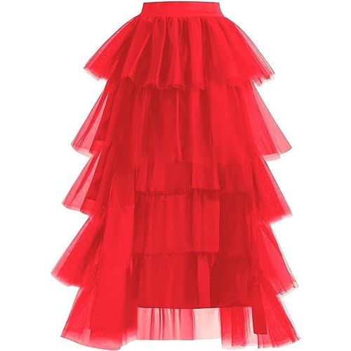 Jupe Tutu En Tulle Haut Et Bas Pour Femme,Jupon Long À Plusieurs Couches,Accessoires Pour Patients De Mariage,Ixde Bal,Mode 2023