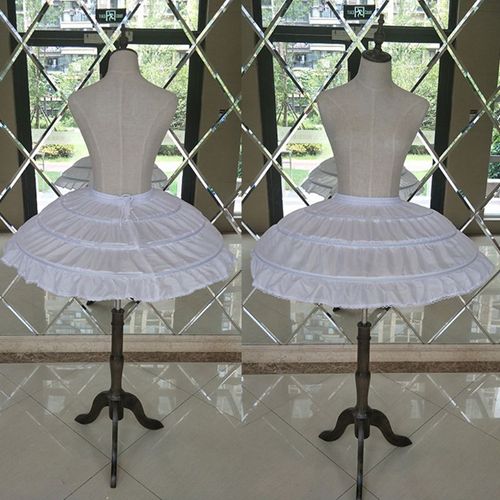 Jupon Blanc Avec 3 Cerceaux En Acier Pour Enfant Fille,Robe De Mariée,Sous-Jupe,Ceinture Artificiel Astique,Proximité,Wstring,Jupe Trapèze
