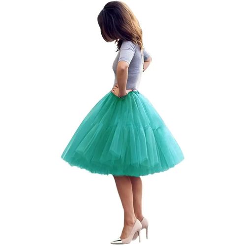 Jupon Tutu En Tulle Pour Femme,Longueur Aux Genoux,Sous-Jupe,Ix,Bal,Adulte,Évasé,Bouffant
