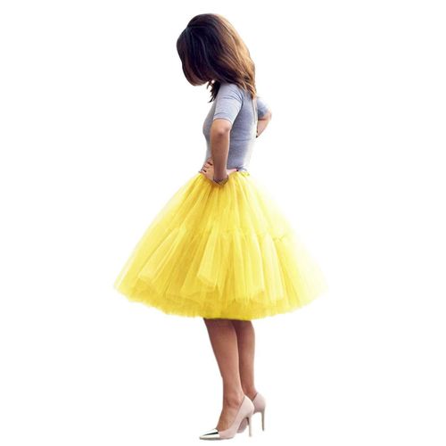Jupe Tutu Évasée En Tulle À 6 Couches Pour Adulte,Jupon Bouffant,Princesse,Ballet,Lolita,Robe De Soirée Et De Bal