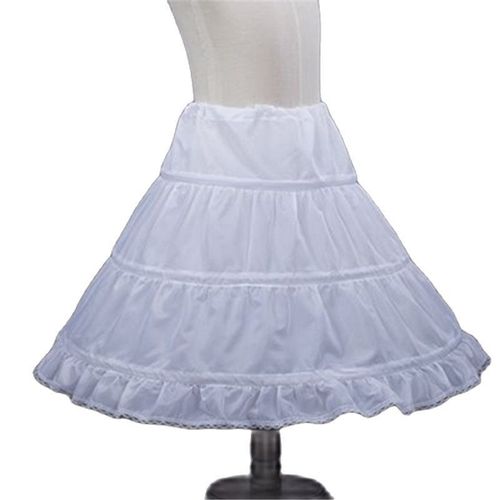 Jupon Blanc En Dentelle Crinoline Pour Enfant,Ligne A,3 Cerceaux,Une Couche,Garniture,Robe De Fille À Fleurs,Sous-Jupe,Taille Artificiel Astique,2023