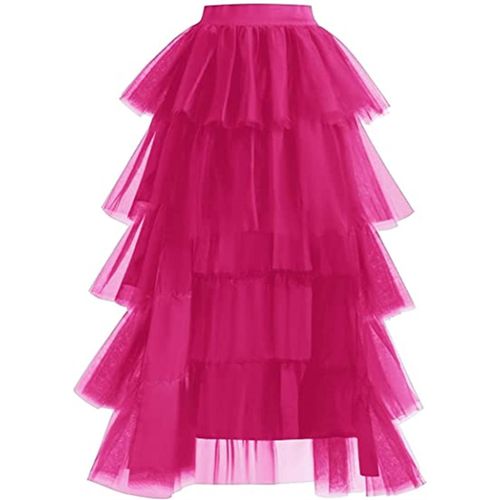 Misshow-Robe Longue Plissée En Maille Haute Et Basse Pour Femme,Costume De Ix,Bal,Tutu Punk,Gothique,Hi-Lo,Jupe À Volants Superposés