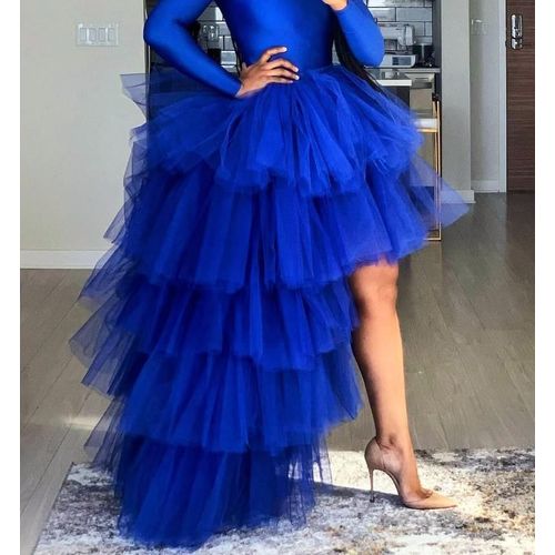 Misshow-Robe Longue Plissée En Maille Haute Et Basse Pour Femme,Costume De Ix,Bal,Tutu Punk,Gothique,Hi-Lo,Jupe À Volants Superposés