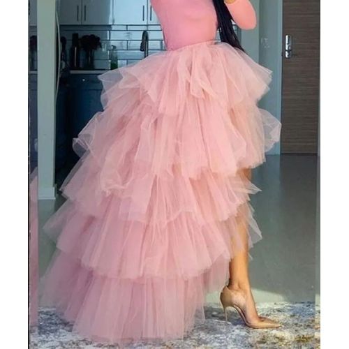 Babyonline-Jupe Longue Bouffante En Tulle Pour Femme,Jupon Taille Haute Et Basse,Élastique,Taille Libre