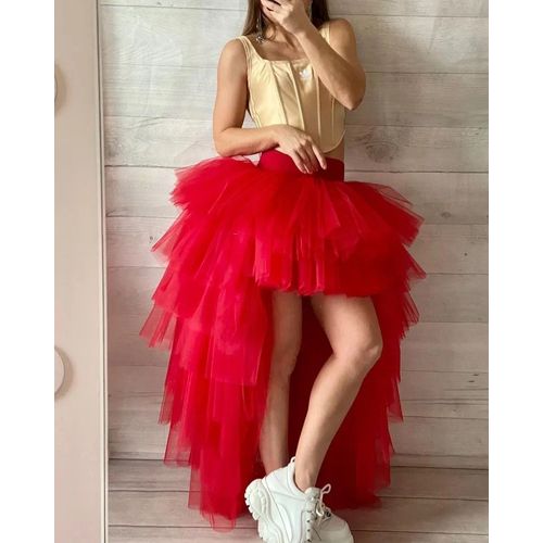 Babyonline-Jupe Longue Bouffante En Tulle Pour Femme,Jupon Taille Haute Et Basse,Élastique,Taille Libre