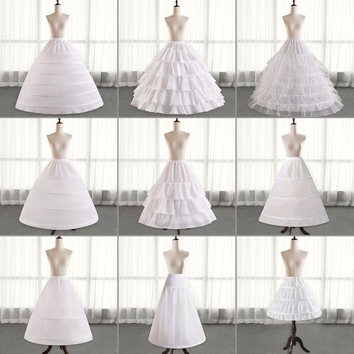 Robes De Mariée Pour Femmes,Jupon Long Crinoline Pour Années Coing,Jupe Plissée Avec Cerceaux,Accessoires De Cosplay