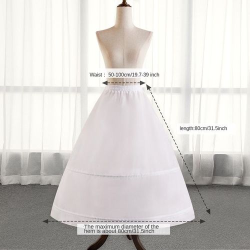 Robes De Mariée Pour Femmes,Jupon Long Crinoline Pour Années Coing,Jupe Plissée Avec Cerceaux,Accessoires De Cosplay