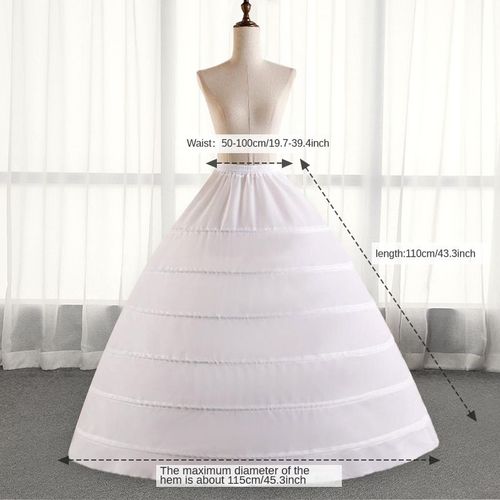 Robes De Mariée Pour Femmes,Jupon Long Crinoline Pour Années Coing,Jupe Plissée Avec Cerceaux,Accessoires De Cosplay