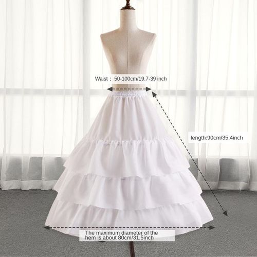 Robes De Mariée Pour Femmes,Jupon Long Crinoline Pour Années Coing,Jupe Plissée Avec Cerceaux,Accessoires De Cosplay