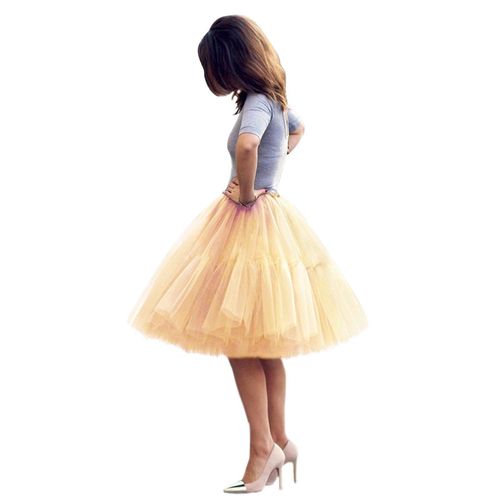 Jupe Tutu Évasée En Tulle À 6 Couches Pour Adulte,Jupon Bouffant,Princesse,Ballet,Lolita,Robe De Soirée Et De Bal