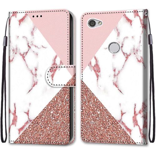 Coque Pour Xiaomi Redmi Note 5a, Etui En Cuir Pu Portefeuille Housse Coque Avec 360 Degres Silicone Antichoc Protection Cover Cuir Pochette Magnetique Und Flip Bequille (Marbre)