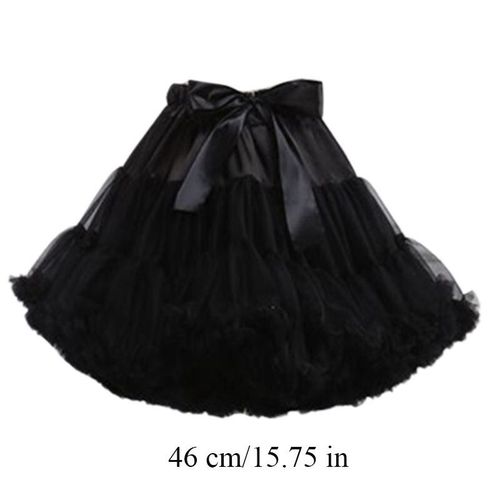 Jupe Tutu Bouffante En Tulle,Jupon De Type Cosplay Lolita,Sous-Jupe Trapèze Avec Plusieurs Couches,Grand N?ud,Idéal Pour La Danse Et Le Ballet,Pour Femme