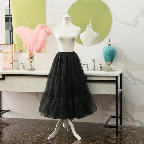 Jupe Bouffante En Organza Pour Femme,Jupon Vintage,Crinoline,Sous-Jupe Cosplay,Soirée De Mariage,Tutu Rockabilly,Halloween,Long,80cm