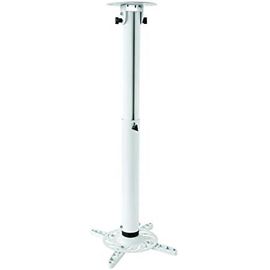 Pcm 200 50-77-W Support Plafond Pour Vidéoprojecteurs Avec Mat Réglable De 50 Cm À 77 Cm-Blanc