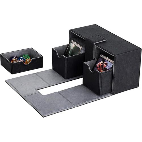 Boîte De Jeu Pour Cartes Magic The Gathering, Pu Card Deck Box Pour Mtg Avec 2 Séparateurs De Cartes, Pour 200+ Cartes, Compatible Avec Cartes Mtg Tcg Commander Ptcg Pour Collectionner Et Échanger