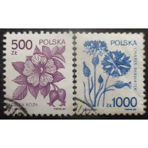 Pologne N°3057 Et 3058 Plantes Officinales Oblitérés