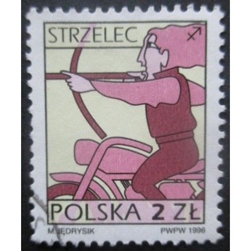 Pologne N°3376a Phosphorescent Sagittaire Oblitéré