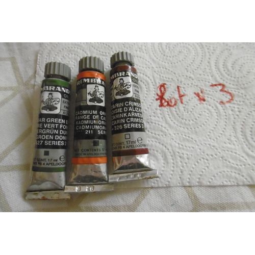 Peinture À L'huile Tube De 17ml Rembrandt Talens Lot De 3 Colis 3