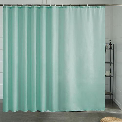 Rideau de Anti Moisissure Tissu Lavable Vert Brume Grand Rideaux de Bain en Polyester Imperméable Baignoire Salle de Bain avec 18 Crochets Extra Large 275x180cm