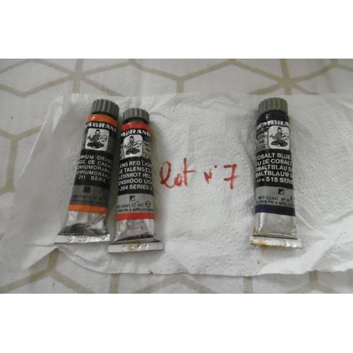 Peinture À L'huile Tube De 17ml Rembrandt Talens Lot De 3 Assorties Colis 7