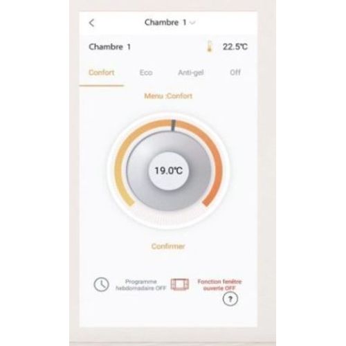 Thermostat connecté WIFI RADIANET pour radiateur avec fil pilote