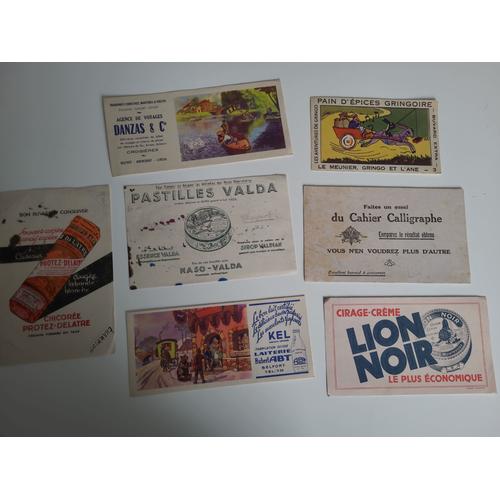 Lot De 7 Buvards Publicitaires Anciens