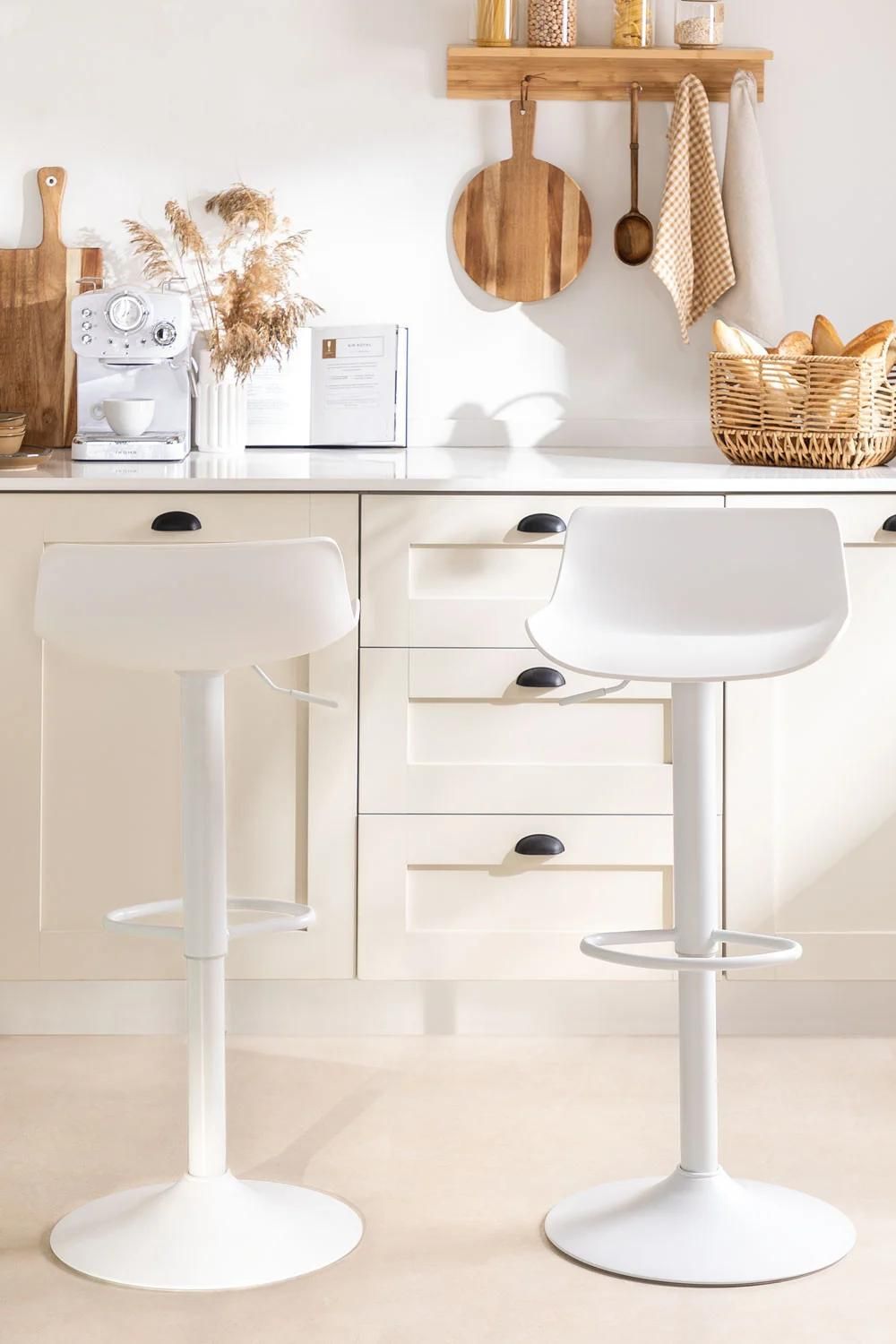 Lot De 2 Tabourets Hauts Rglables Arjenn Blanc - 2