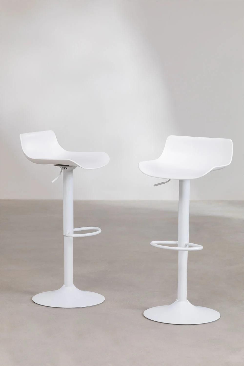 Lot De 2 Tabourets Hauts Rglables Arjenn Blanc - 3