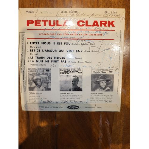 45 Tour Petula Clark Le Train Des Neiges /La Nuit Ne Fini Pas/ Est Ce L Amour Qui Veut Ça /Entre Nous Il Est Fou