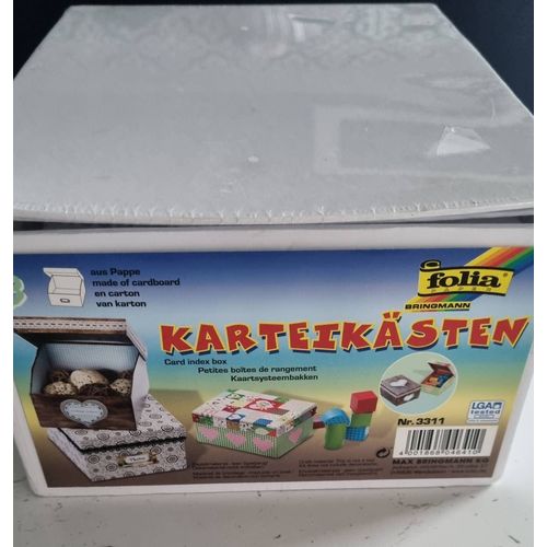 Lot de 3 boîtes de rangement en carton blanc