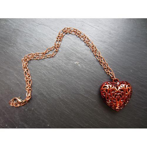 Collier Cuivré Avec Pendentif Coeur