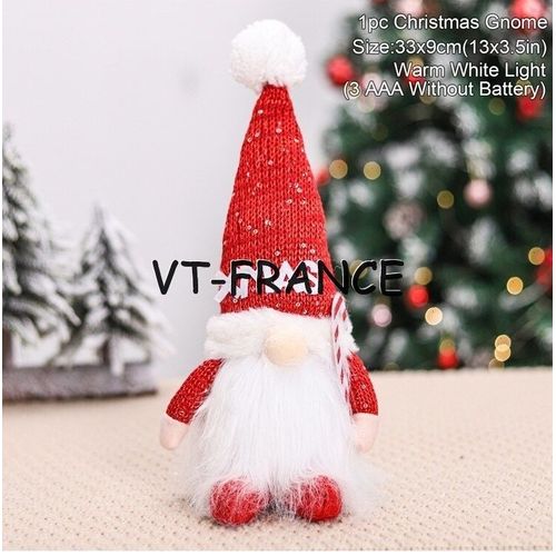 Poupee Gnome Lutin de Noel LED