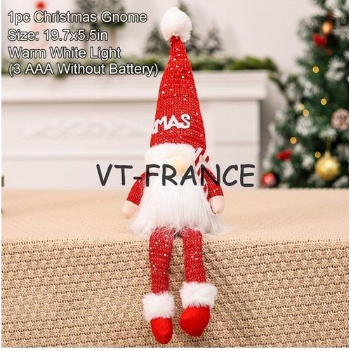 Poupee Gnome Lutin de Noel LED