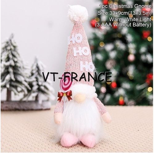 Poupee Gnome Lutin de Noel LED